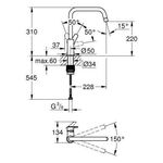 Grohe EH-Spültischbatterie EUROSMART 1/2Zoll ho Ala su-st