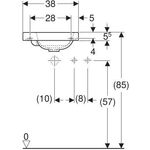 Geberit Handwaschbecken Light iCon 380x280mm o ÜL mit HL links weiß matt