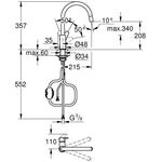 Grohe Einhand-Spültischbatterie BAUEDGE 1/2Zoll, hoher Auslauf chrom