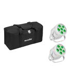 EUROLITE Set 2x LED Silent Par 6 QCL Floor ws + Soft-Bag