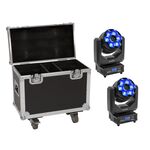 EUROLITE Set 2x LED TMH-H240 Beam/Wash/Flowereffekt + Case