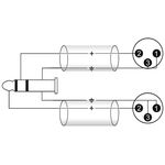 OMNITRONIC Adapterkabel 3,5 Klinke/2xXLR(M) 3m sw