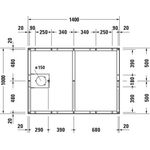 Duravit Fußgestell für Duschwanne Tempano 1400x1000mm