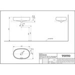 TOTO CE Aufsatzwaschtisch 60cm o HL m ÜL u Schaftvent rd we matt