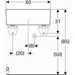 Geberit Mehrzweckbecken PUBLICA mit Überlauf 600x500x200mm weiß
