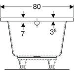 Geberit Rechteckbadewanne RENOVA PLAN 1800x800mm weiß