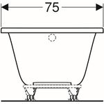Geberit Rechteckbadewanne RENOVA 1700x750mm weiß