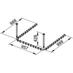 Keuco Brausevorhangstangen-Set PLAN f 4eck-Dusche 1000x1000 ES/schwar