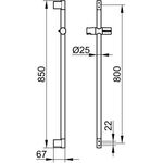 Keuco Brausestange PLAN 850mm vc