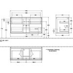V&B Waschtischunterschrank FINION 1200x603x501mm AP Gl bl ma gls wh lacq.