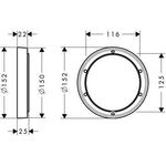 HG Verlängerungsrosette d= 150mm chrom