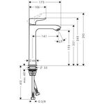 HG Einhebel-Waschtischmischer 200 METRIS DN 15 f fl. Waschschüs. o Ablgrt chrom