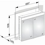 Keuco Spiegelschrank EDITION 400 DALI Wdeinb Spiegelheizung 710x650x154mm