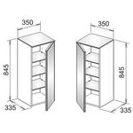 Keuco Mittelschrank ROYAL REFLEX 350x835x335mm Ans re magnolie