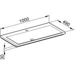 Keuco Mineralguss-WT ROYAL REFLEX m 1L-Boh we alpin 1000x30x490mm