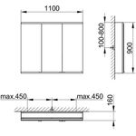 Keuco Spiegelschrank ROYAL MODULAR 2.0 Breite 1100mm Höhe 900mm Tiefe 160mm