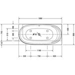 Duravit Whirlwanne CAPE COD Ecke re 205 l 1900x900 we 1 RS Air-Sys.