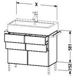 Duravit Waschtischunterbau VERO AIR 581x484x431mm betongrau matt
