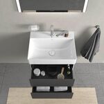 Duravit Waschtischunterbau XSQUARE 397x584x460mm graphit matt