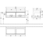 V&B Waschtischunterschrank VENTICELLO 1253x420x502mm Griff white Glossy Grey