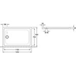 V&B Duschwanne O.NOVO R-eck mit Antirutsch 1200x800x60mm we