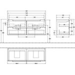 V&B Waschtischunterschrank SUBWAY 2.0 f Schrank-Doppelwt 1287x520x449mm wh Wo