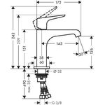 EH-WT-MI 125 AXOR CITTERIO E DN 15 m HGri ohne Ablaufgarnitur chrom