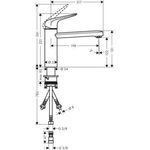 HG Einhebel-Spültischmischer 120 M42 DN 15 ND mit Schwenkauslauf chrom