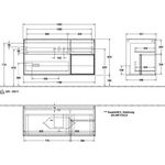 V&B Waschtischunterschrank FINION 1200x603x501mm Regalele. wh ma glos. wh