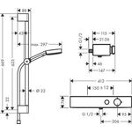 Brausesystem PULSIFY SELECT 105 3jet Relaxation m Therm. Bsta 650mm chrom