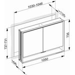 Keuco Spiegelschrank ROYAL LUMOS 1050x735x165mm sil-gebz-elo