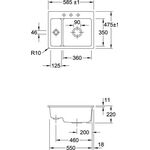 V&B Einbauspüle SUBWAY XM FLAT 585x475mm Handbet. stone white