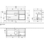 V&B Waschtischunterschrank FINION 1200x603x501mm Regal glos. wh glos. wh