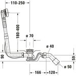 Duravit Ab-/Überlaufgarnitur QUADROVAL chrom