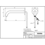 TOTO Automatikarmaturenauslauf UP rund, 2 l/min, Ausladung 225mm chrom