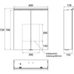 Emco LED-Lichtspiegelschr. PURE 2 C AP 600x729mm 2-tü m LED-Aufsl. Aluminium
