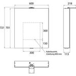 Emco LED-Lichtspiegelschr. FLAT 2 STYLE AP 600x721mm 1-tü m Aufsatzstrahler Alu