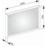 Keuco Kristallspiegel X-LINE 1200x700x105mm vulkanit
