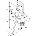 Kludi Waschtisch-EHM PURE&EASY 3,8 l/min, mit Ablaufgarnitur 70mm chrom