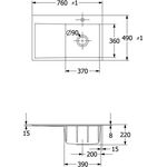 V&B Einbauspüle SUBWAY STYLE 45 Flat 780x510mm flächenb. Be re snow white
