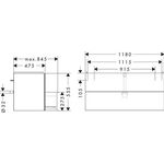 HG Waschtischunterschrank Xevolos E 1180x555x475mm Ko mweiß Fr weiß metallic