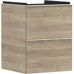 HG Waschtischunterschrank Xelu Q 480x605x475mm eiche natur Griff mattweiß
