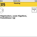Flügelmutter DIN 315 runde FormM4 Messing 100 Stück - VPE: 100