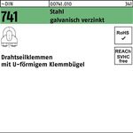 Drahtseilklemme DIN 741 U-förmig 5 MM/M 5 Stahl galv.verz. 100 Stück - VPE: 100