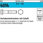 Sechskantschraube ISO 4014 Schaft M20x 90 A 4 - 80 1 Stück