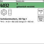 Sechskantmutter ISO 4032 M2,5 8 galv.verz. 1000 Stück - VPE: 1000