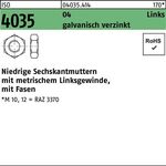 Sechskantmutter ISO 4035 niedrig Fasen links M8 Automatenstahl galv.verz. 100St. - VPE: 100