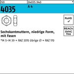 Sechskantmutter ISO 4035 niedrig Fasen M24 A 4 10 Stück - VPE: 10