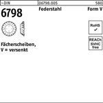 Fächerscheibe DIN 6798 FormV versenkt V 10,5 Federstahl 1000 Stück - VPE: 1000