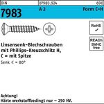 Linsensenkblechschraube DIN 7983 PH C 5,5x 25-H A 2 100 Stück - VPE: 100
